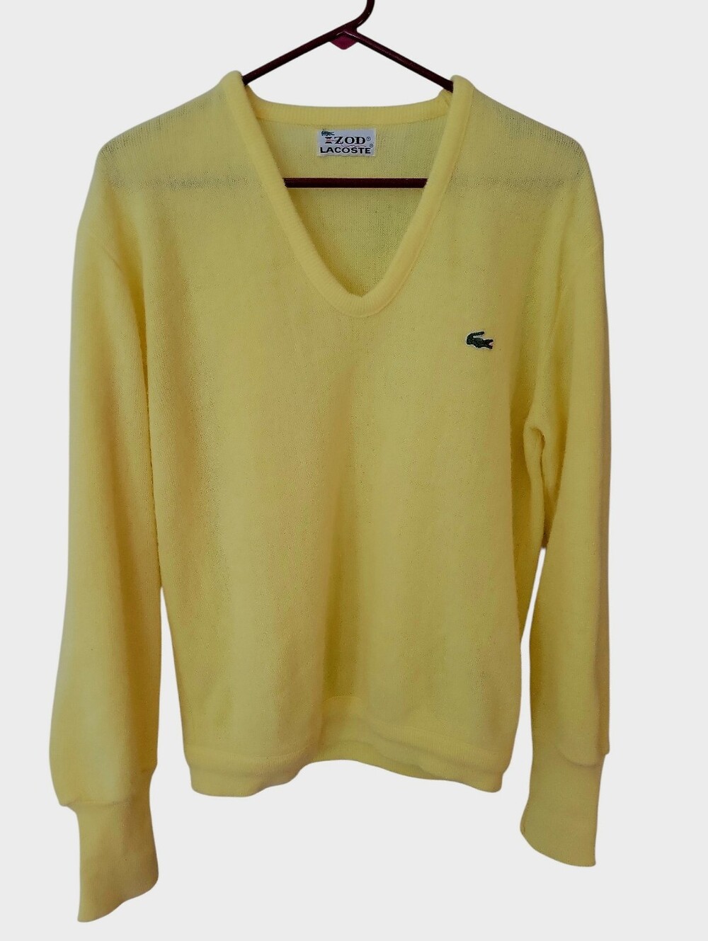Men's Vintage Yellow Izod V-neck Sweater